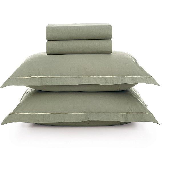 Jogo de Cama Karsten Deliz 200 Fios 4 Peças Queen Verde