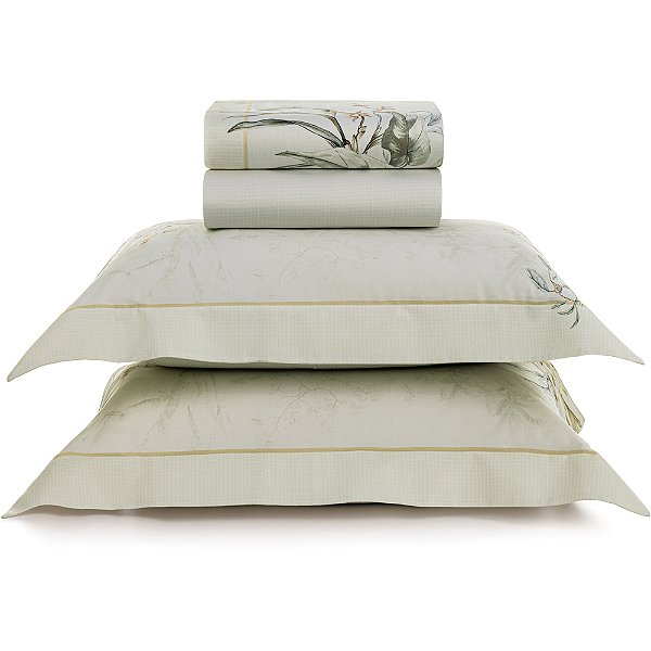 Jogo de Cama Karsten Paraty 300 Fios 4 Peças Queen Branco