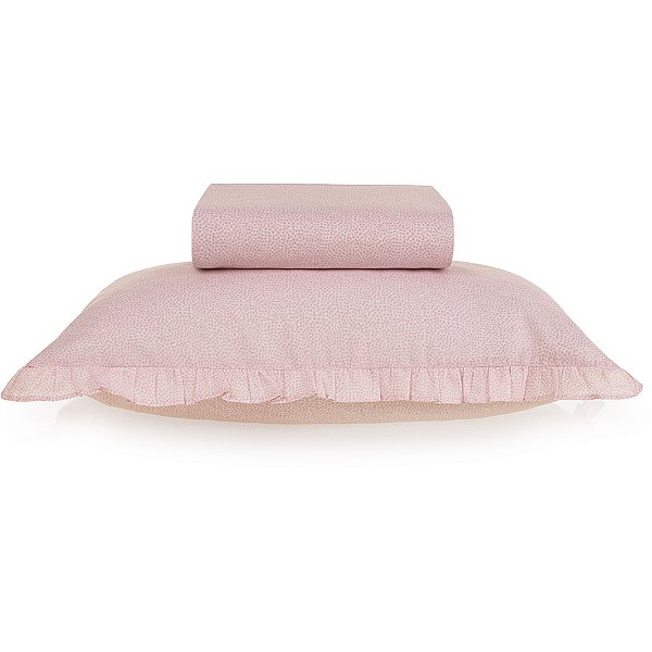 Jogo de Cama Karsten Viena Babado 2 Peças Solteiro Rosa