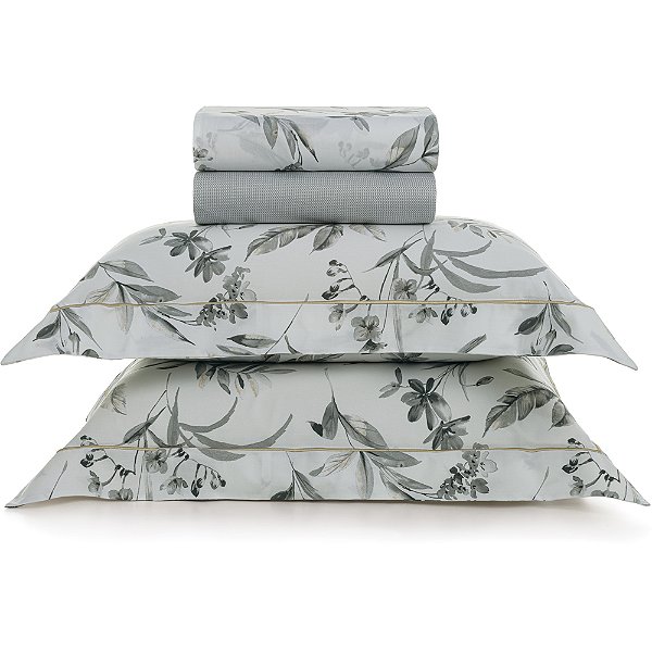 Jogo de Cama Karsten Gardenia 300 Fios 4 Peças King Branco