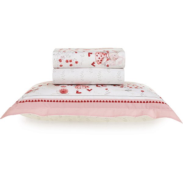 Jogo de Cama Karsten Lili 200 Fios 3 Peças Solteiro Branco
