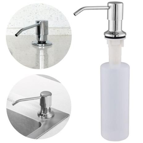 DOSADOR DISPENSER PORTA SABONETE LÍQUIDO E DETERGENTE PLÁSTICO DE EMBUTIR 300ML