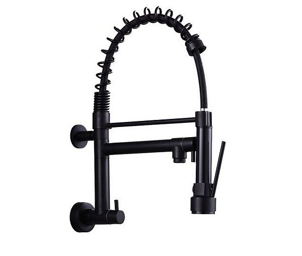 TORNEIRA GOURMET VIP MONOCOMANDO DE PAREDE PRETO