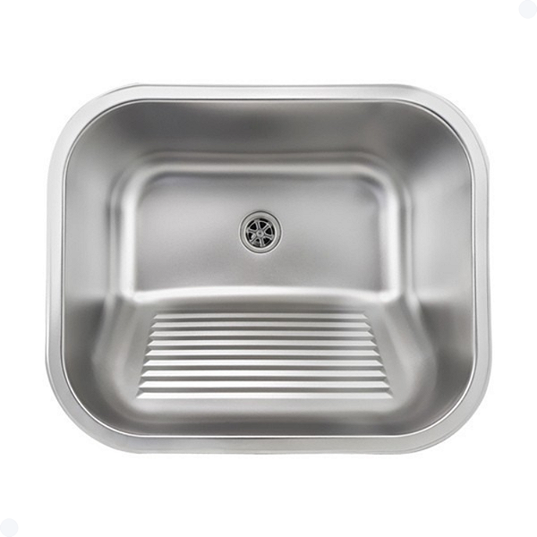 TANQUE LAVANDERIA  AÇO INOX ESCOVADO 55X45 COM VÁLVULA