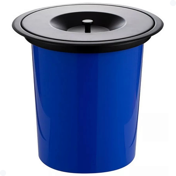 LIXEIRA DE EMBUTIR REDONDA PIA COZINHA PRETO FOSCO 5 LITROS INOX
