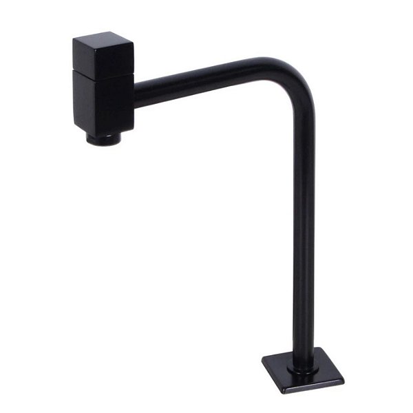 TORNEIRA PARA BANHEIRO LINK QUADRADA BICA ALTA PRETA 90º