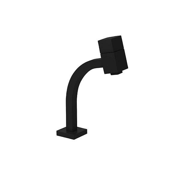 TORNEIRA PARA BANHEIRO LINK QUADRADA BICA BAIXA PRETA 45º