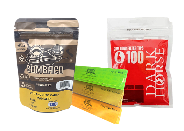 Combo Tabaco (Bombaco- Café crema) + 3 Sedas (Tatu do Bem) + Filtros (Dark Horse)
