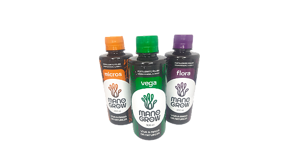 KIT Fertilizantes Mano Grow 300ml - Micros / Flora / Vega