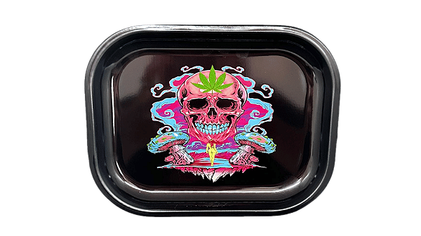 Bandeja de metal P - Weed Skull