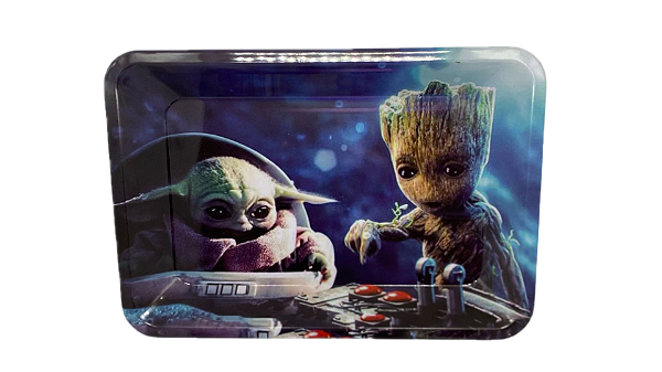 Bandeja de metal  P - Baby Groot & Yoda