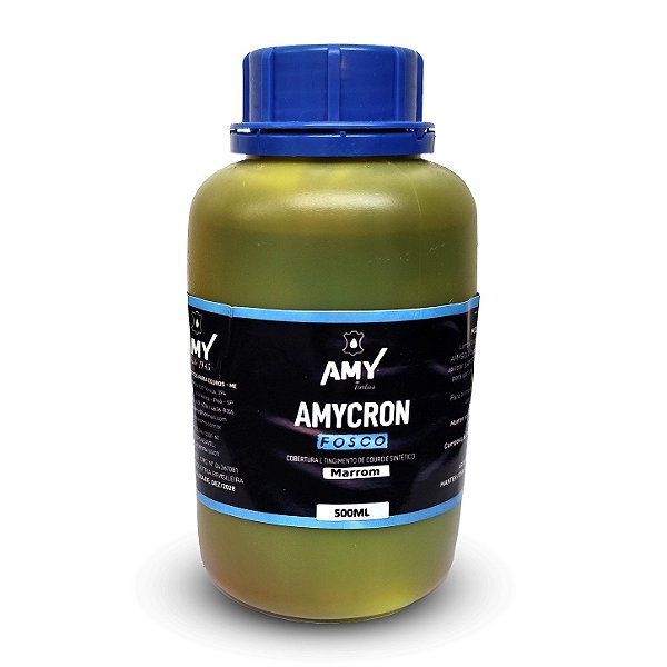 Tinta Para Couro Amycron Fosco Marrom 500ml