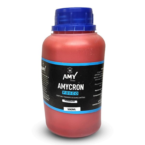 Tinta para Couro Amycron Vermelho Fosco 500ml