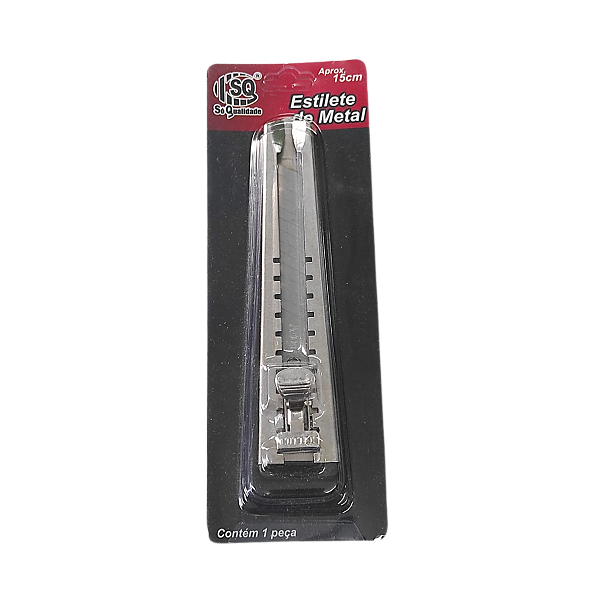 Estilete De Ferro Largo em Metal com Trava SQ 15cm