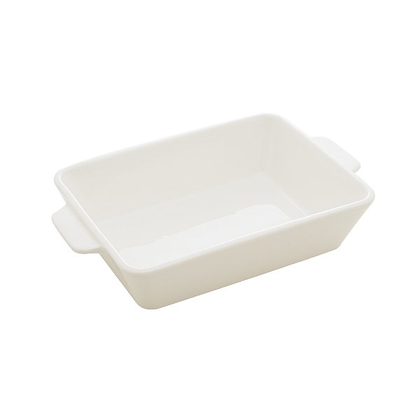 Travessa Refratária Classic em Porcelana Branca com Alça