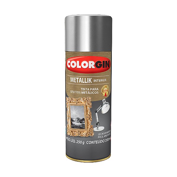 Tinta Spray Colorgin Metallik Cromado 51 350ml