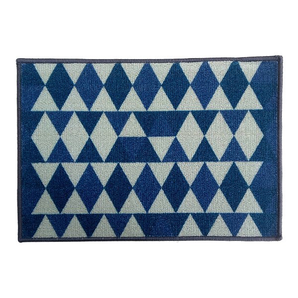 Capacho de Porta Tapete Triângulos Azul 60x40cm