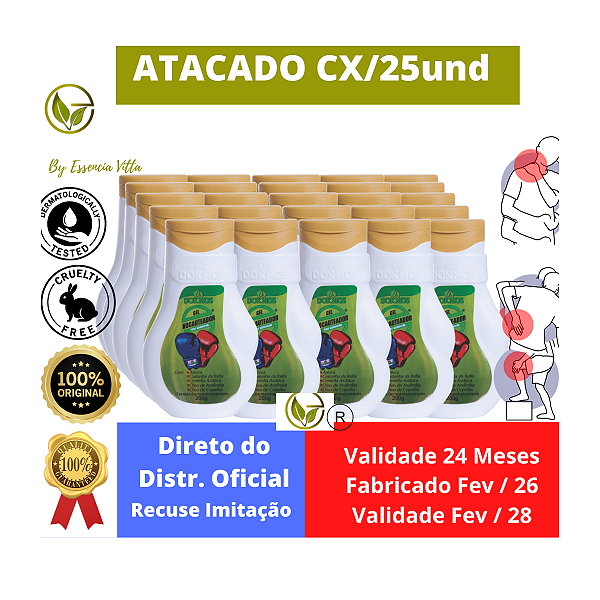 Kit 25 Gel Nocauteador Dokmos - Atacado 40% OFF | Revenda e Lucre