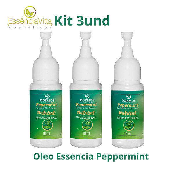 Kit 3 Óleo Essencial Peppermint | Mentha Piperita | Hortelã-pimenta | Dokmos