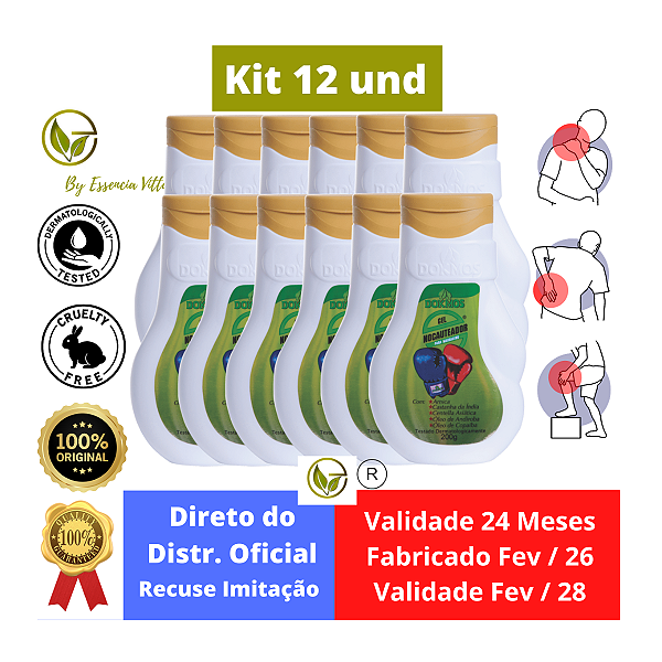 Kit 12 Gel Nocauteador Dokmos - Atacado 40% OFF | R$ 29,94/un