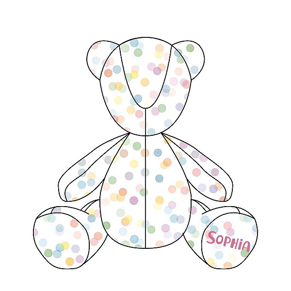 Urso Personalizável Confetti colorido