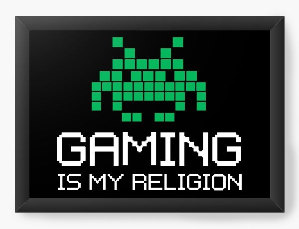 Quadro Decorativo A3 (45x33) Game Is My Religion