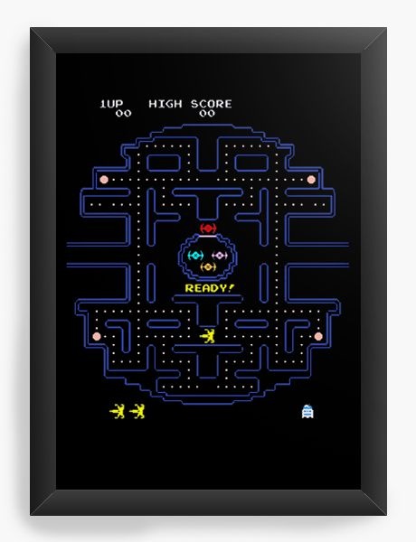 Quadro Decorativo A4 (33X24) Pac Man
