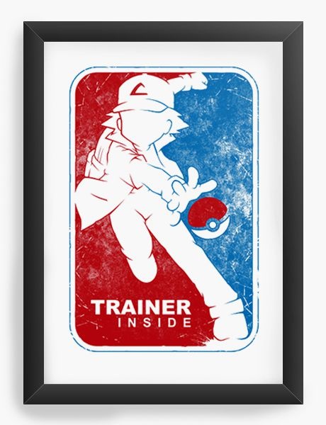 Quadro Decorativo A4 (33X24) Pokemon Ash