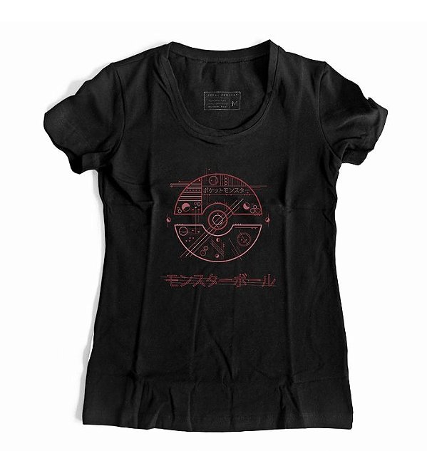 Camiseta Feminina Pokemon Pokebola