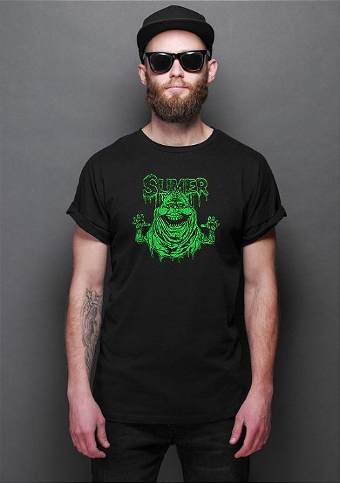 Camiseta Masculina Caça Fantasmas - Slimer