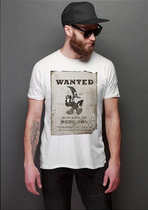 Camiseta Masculina  Wanted - Nerd e Geek - Presentes Criativos