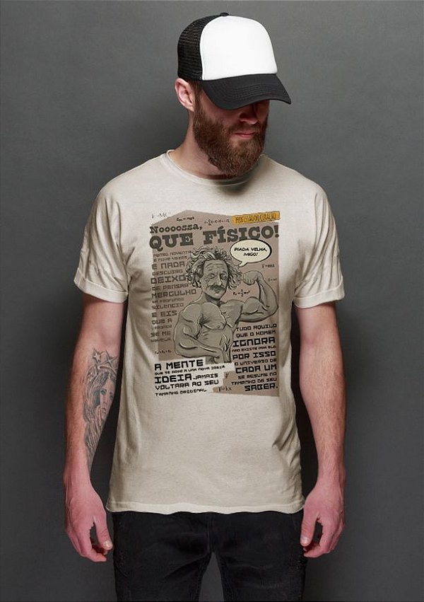 Camiseta Masculina  Que Fisico - Nerd e Geek - Presentes Criativos