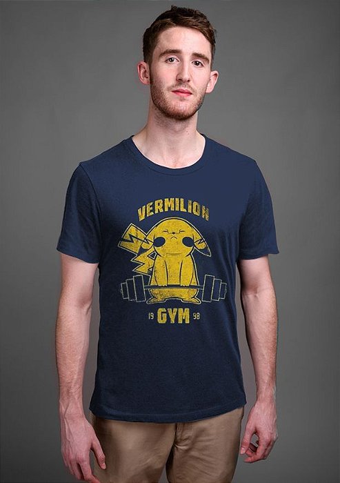 Camiseta Masculina  Pikachu Vermilion - Nerd e Geek - Presentes Criativos