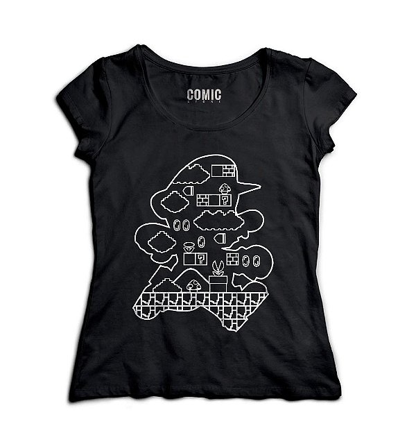 Camiseta Feminina Mario Bros - Nerd e Geek - Presentes Criativos