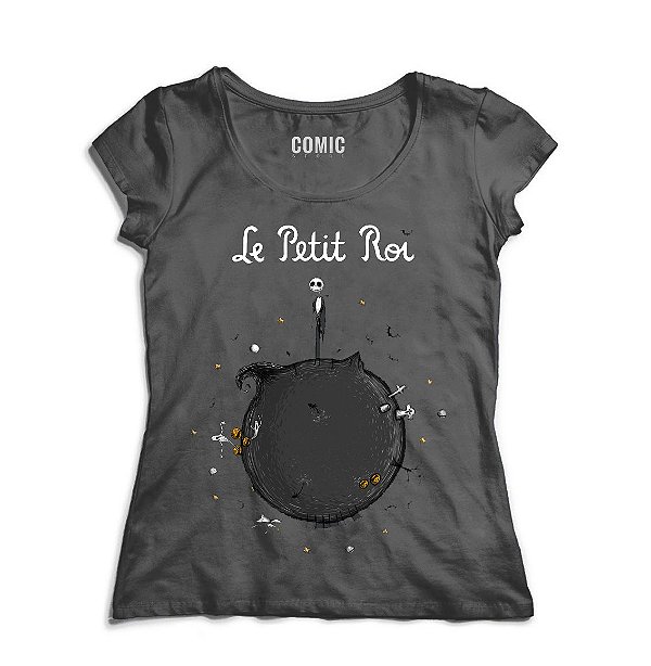 Camiseta Feminina Skullface - Le Petit Roi - Nerd e Geek - Presentes Criativos