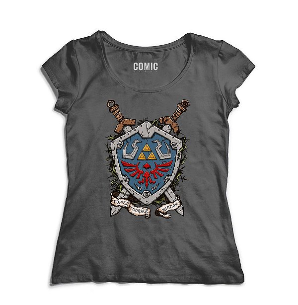 Camiseta Feminina Escurdo Link - Nerd e Geek - Presentes Criativos