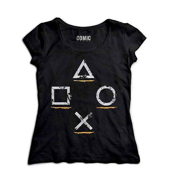 Camiseta Feminina Controle Play - Video Game - Nerd e Geek - Presentes Criativos