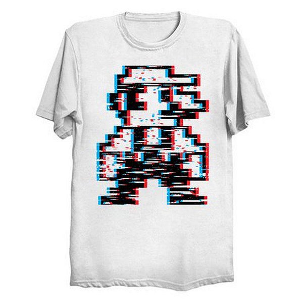 Camiseta Masculina Poliéster Mario 8 Bit