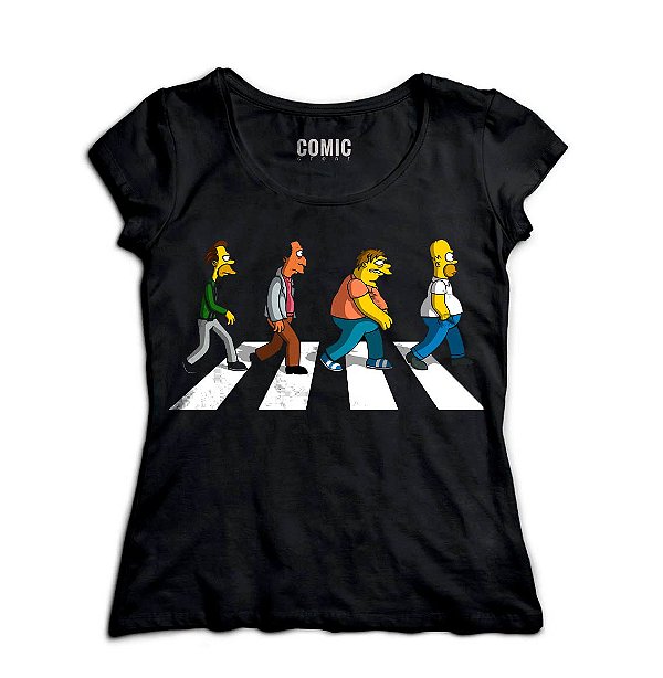 Camiseta Feminina Simpsons Beatles - Nerd e Geek - Presentes Criativos