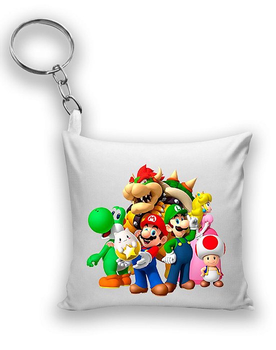 Chaveiro Super Mario Bros  Mario, Luigi, Princesa Peach, Bowser