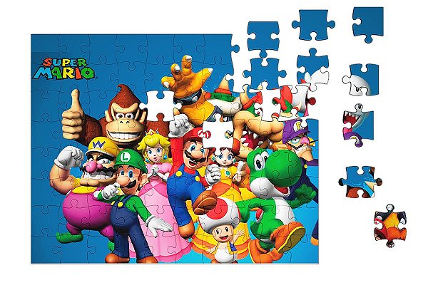 Quebra-Cabeça Super Mario Word e Diversos 90 pçs - Nerd e Geek - Presentes Criativos