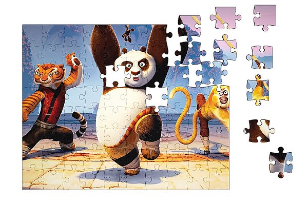 Quebra-Cabeça Kung Fu Pandar 90 pçs - Nerd e Geek - Presentes Criativos