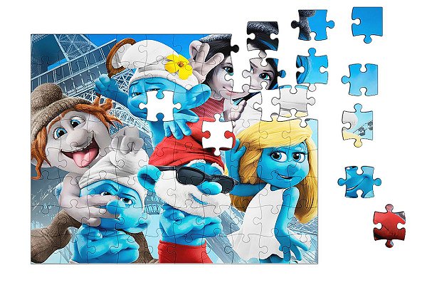 Quebra-Cabeça Os Smurfs 90 pçs - Nerd e Geek - Presentes Criativos