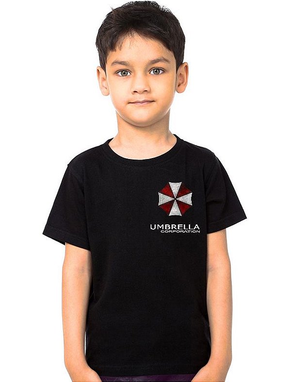 Camiseta Infantil Resident Evil Umbrella Corporation - Nerd e Geek - Presentes Criativos