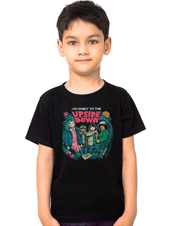 Camiseta Infantil Stranger Things - Upside Down - Nerd e Geek - Presentes Criativos
