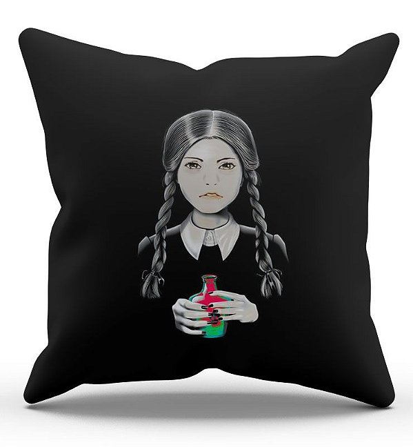 Almofada Decorativa  Wandinha Addams 45x45 - Nerd e Geek - Presentes Criativos