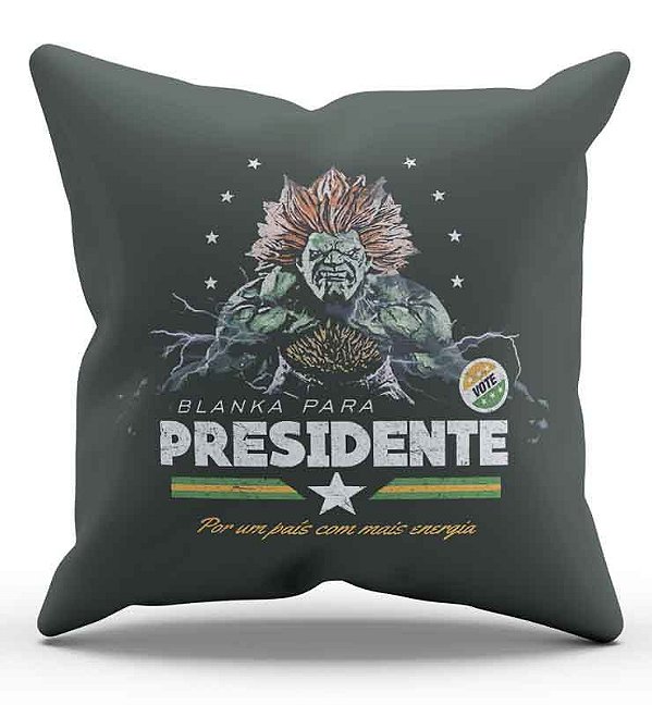 Almofada Decorativa  Blanka Presidente 45x45 - Nerd e Geek - Presentes Criativos