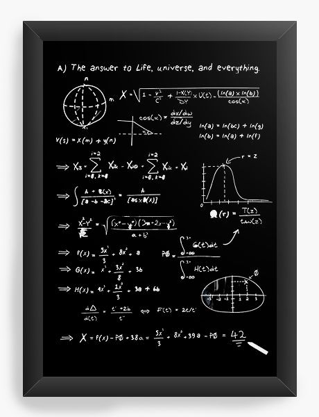 Quadro Decorativo A4 (33X24) Formula Universe - Nerd e Geek - Presentes Criativos