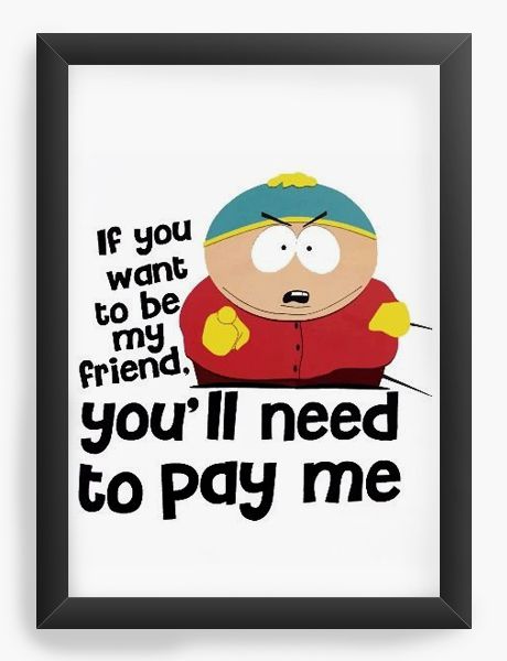 Quadro Decorativo A4 (33X24) South Park - Nerd e Geek - Presentes Criativos