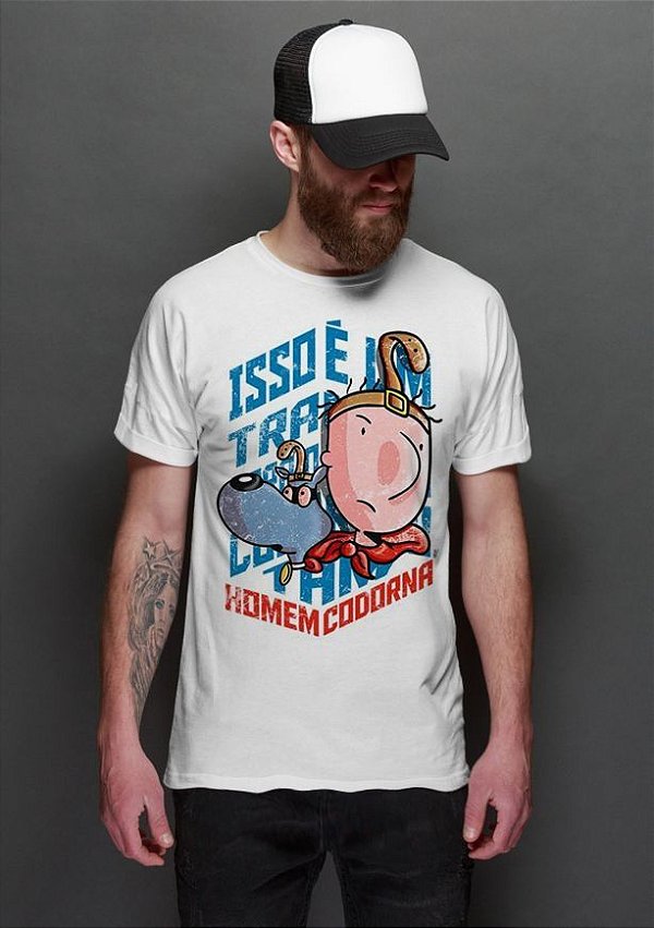 Camiseta Masculina   Doug Homem Codorna - Nerd e Geek - Presentes Criativos